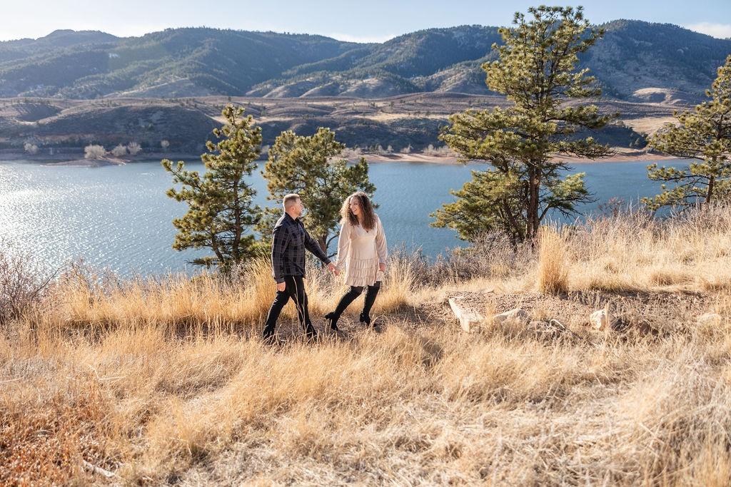 Engagement Session at Horsetooth Reservoir: Love, Family, and Windswept Beauty